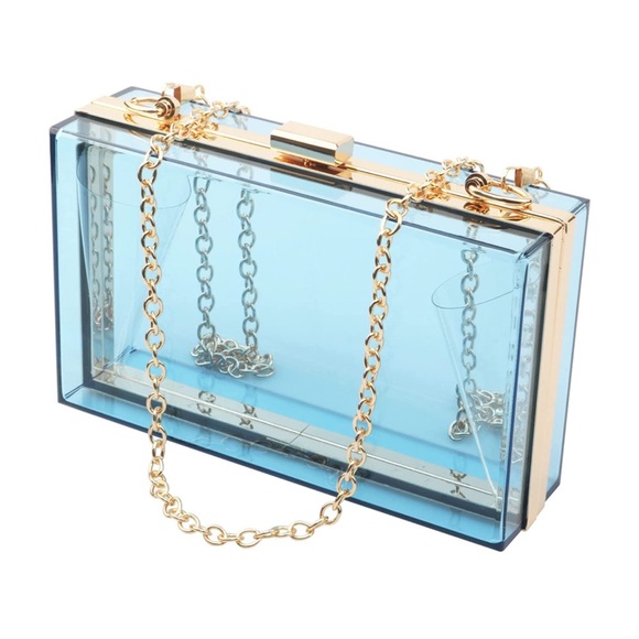 Acrylic Clutch Purse With Removable Chain - Glitter Marble Evening Bag For Women Wedding & Party